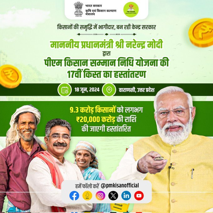 PM Kisan 17th Installment Released