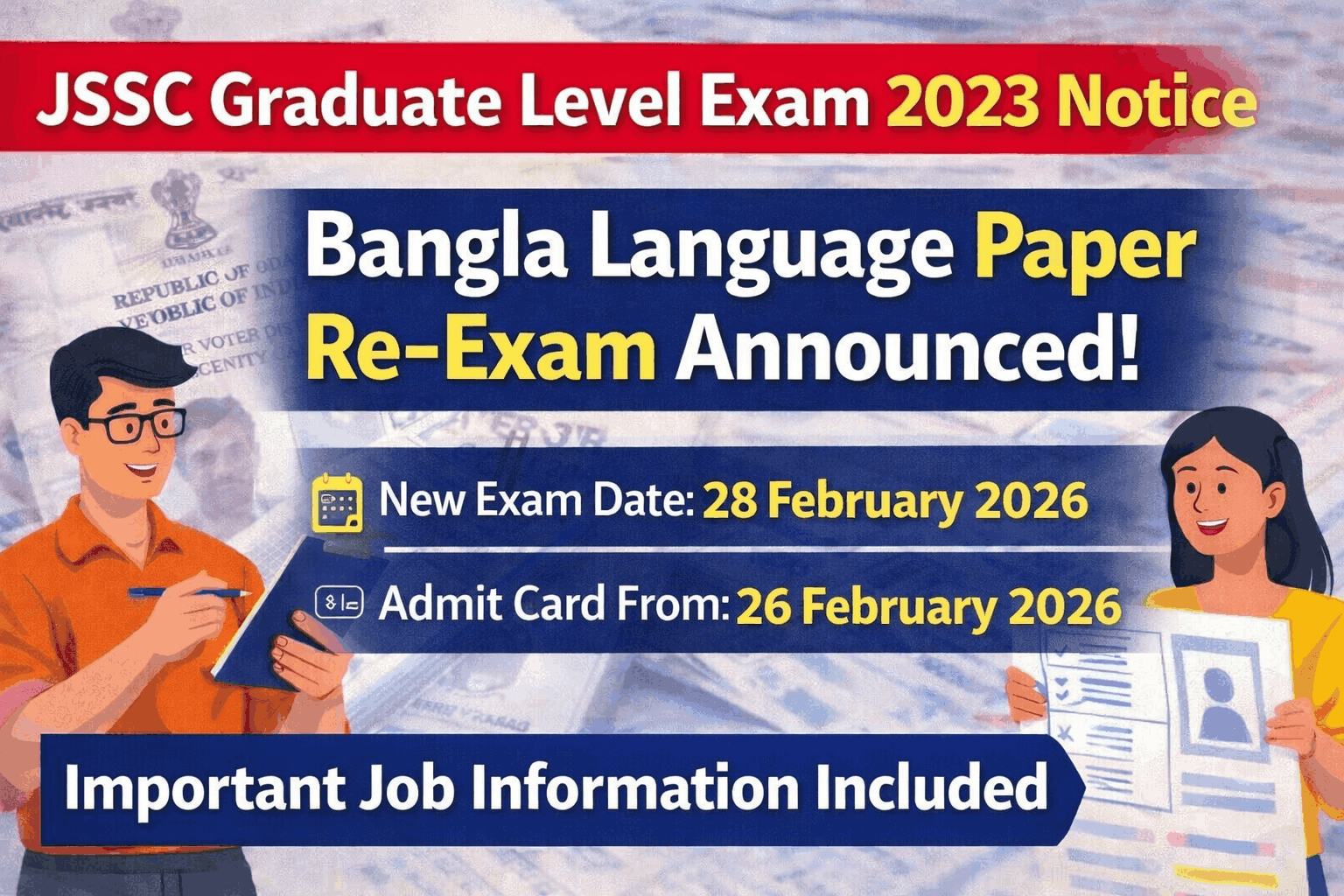 JSSC Graduate Level Exam 2023 Notice