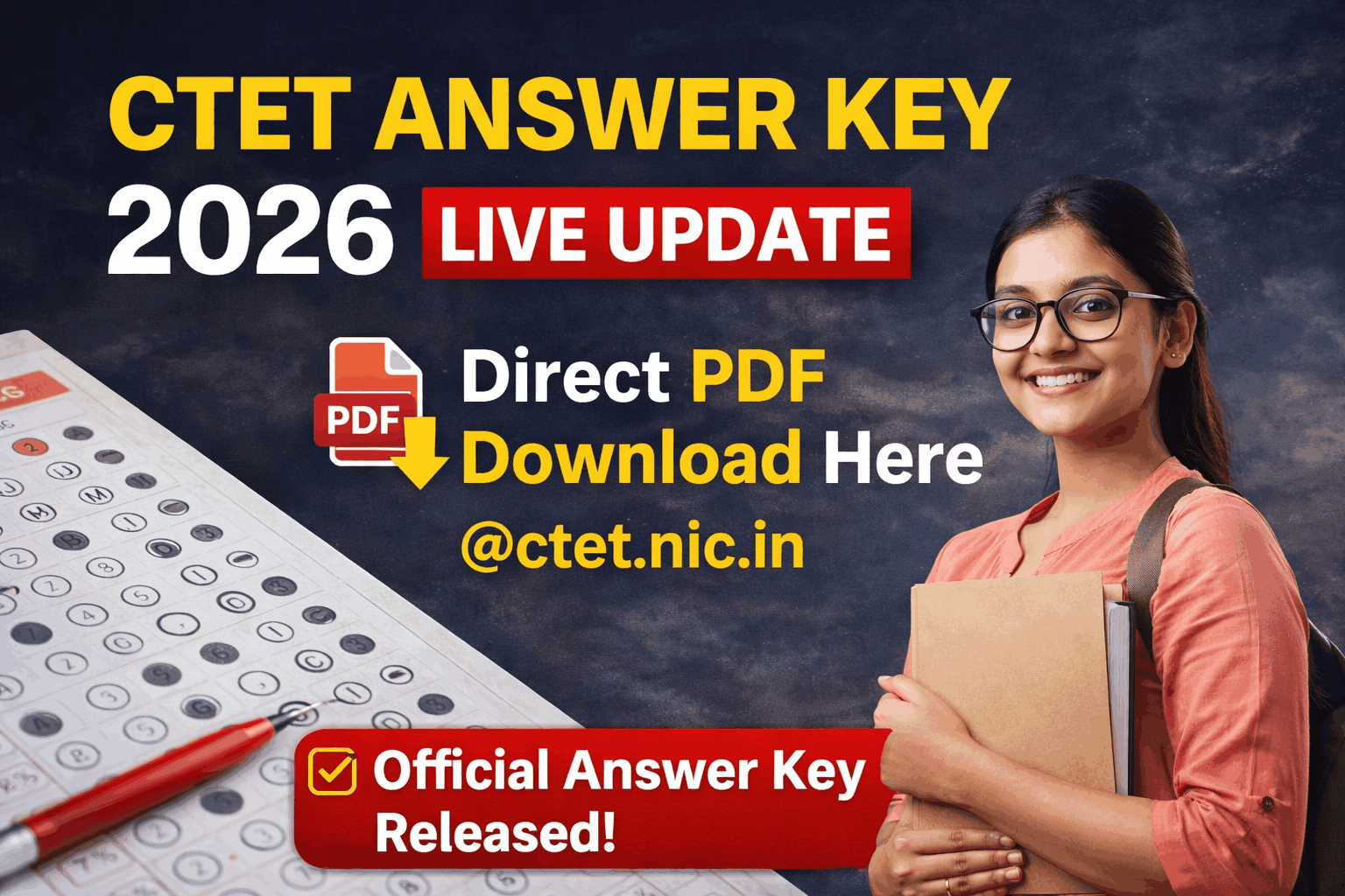 CTET Answer Key 2026 Live Update