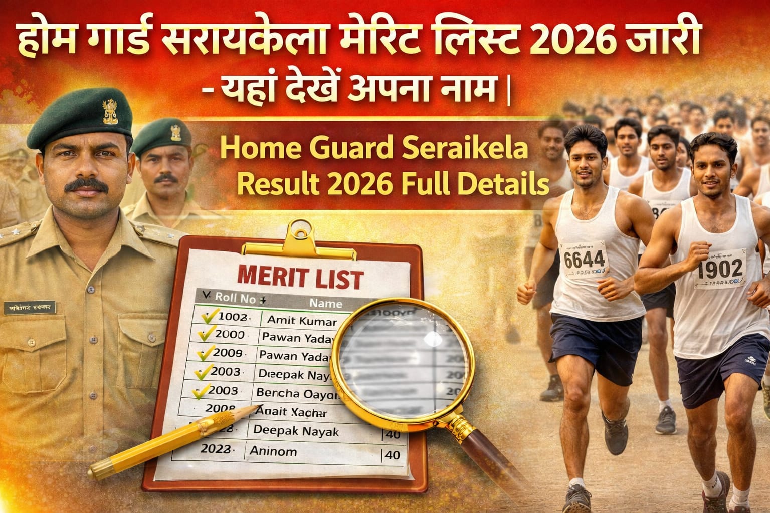 Home Guard Seraikela Result 2026